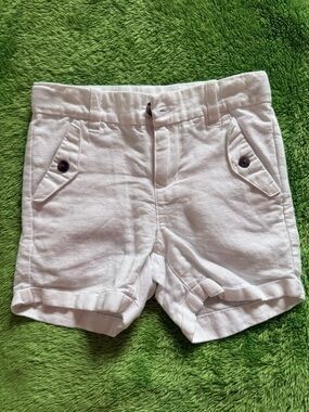 Janie and Jack White Linen Short  2t